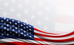 American flag background with empty space for text