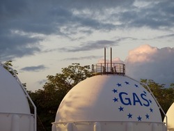Gas storage tank. Natural gas reserves