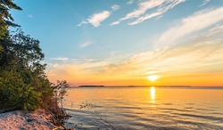 Sunset on Lake Michigan at Peninsula State Park, Door County, Wisconsin