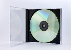 cd in its box with white background