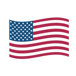 USA flag. State flag of United states of America. White, blue, red national colors. 50 stars and 13 lines of US national flag.