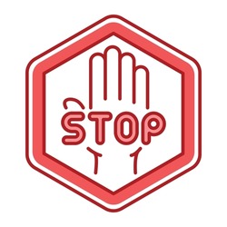 Stop violence color line icon. Protection of victims of bullying concept.