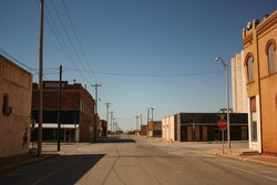 Empty Streets in Old Town of Hollis Oklahoma