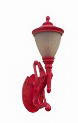 Street lamp,red lamp with decorative figure of a horse
