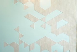 Geometric wallpaper, modern style interior of geometric wall inspired by Japanese Origami. Origami is Japanese art of paper folding.  