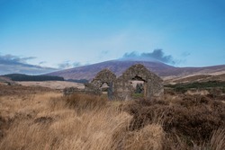 Church ruins on St Kevin's Way pilgrim path, County Wicklow