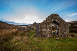 Church ruins on St Kevin's Way pilgrim path, County Wicklow