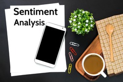 Text Sentiment analysis on white paper / business concept
