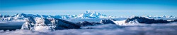 Mountain snow peak cloud panorama