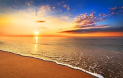 Beautiful tropical sunrise on the beach.