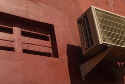 Exterior of an air conditioners in a wall