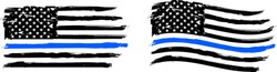 Thin blue line. Flag with Police Blue Line - Distressed American flag.	