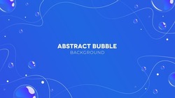 Abstract bubbles background with gradient line and blue color. good for background, banner, or layout
