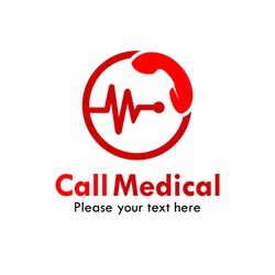 Call medical logo template illustration