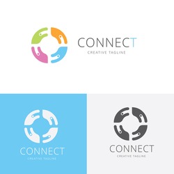 Connect, People communication logo template