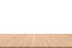 Wood floor wooden texture terrace isolated with empty white wall background for interior design decoration backdrop