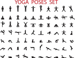vector yoga poses set ,illustration