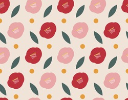 Simple style camellia pattern illustration vector design