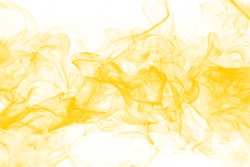 yellow smoke on white background, movement of yellow smoke, yellow ink background, smoke background