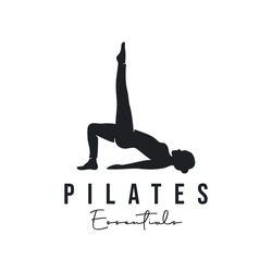 Trainer Pilates Woman Silhouette creative vector logo design 