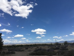 Blue sky and white clouds in NewMexico, USA.