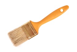 orange Paint brush isolated on white background