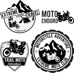 Logos moto trail enduro.
Vectorial illustration.