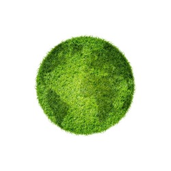 Green planet earth covered with grass. Earth day, Sustainable development, World environment day and Eco friendly concept