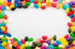 Assorted Jelly Beans border with copyspace