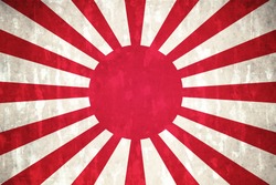 Japan flag on concrete textured background