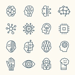 Artificial Intelligence line icons