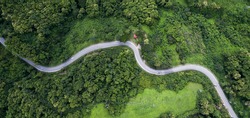 Top view of the the road in Thailand.