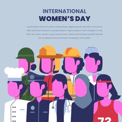 international women's day. Women in leadership, empowerment, gender equality, diverse career job illustration concept