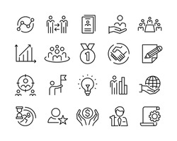 Business Line Icons - Vector Line Icons. Editable Stroke. Vector Graphic