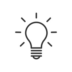 Light bulb icon. Ideas, solution, electricity symbol. Vector Illustration.