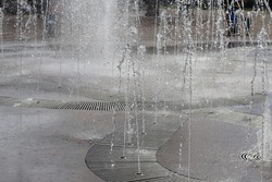 spurting up water from the fountain