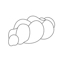 Vector isolated one braided bread in the shape of braid colorless black and white contour line easy drawing
