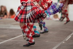 Scottish Highland dance or Highland dancing is performed with the accompaniment of Highland bagpipe music, and dancers wear specialised shoes called ghillies. Seen at nearly every Highland games event