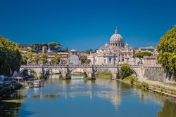 St peter's basilica in rome with the tiber