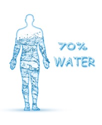 70 percent of a human body is water