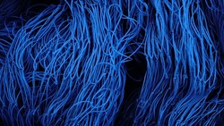 abstract background of blue fishing net threads