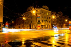 salzburg city in night scene
