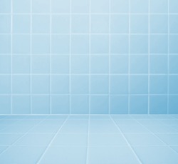 Product background Simple blue tile texture in the bathroom