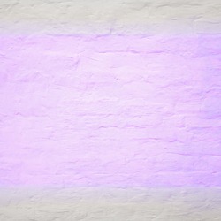 White shabby brick wall background with glowing purple neon spot light, old stone brickwork plaster texture, grunge clean stucco wall