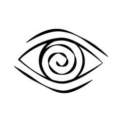 All Seeing Eye illustration. Providence magic symbol in boho style. Astrology, occult and tribal, esoteric and alchemy sign. Vector
