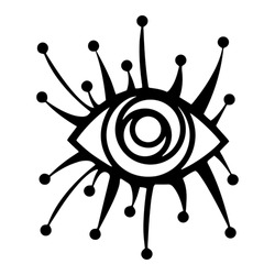 All Seeing Eye illustration. Providence magic symbol in boho style. Astrology, occult and tribal, esoteric and alchemy sign. Vector