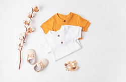Gender neutral baby garment and accessories. Organic cotton clothes, newborn fashion