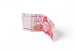 Pakistani Currency - One Hundred Rupees isolated white background Rs.100