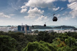 Singapore Cable Car, a cablle car ride from Mt. Faber Park to Sentosa Island in Singapore