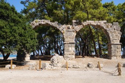 Antique aqueduct in Faselis in the south of Turkey